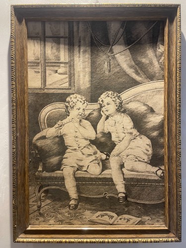 Tableau fusain enfant