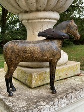 Magnifique Jouet d'enfant vers 1800 & Cheval en Bois Sculpté et Peint & France