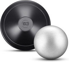 2 Pcs Shot Put Rubber Discus 1 Kg Black Shot Put Ball for School Track and Field