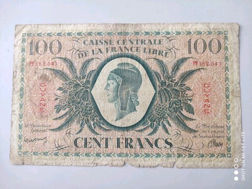 Rare billet 100 francs guyane - billet,