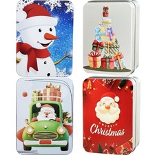 4 Pièces Boite Metal Noel