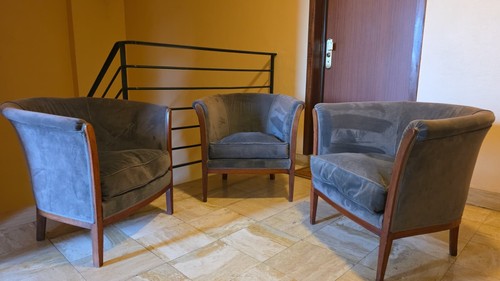 Fauteuils 1930 velours - 3, en