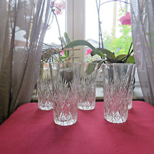 5 verres à eau ou orangeade en cristal de lorraine taillé H 14,2 cm