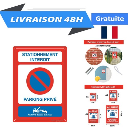Panneau stationnement interdit - panneau,