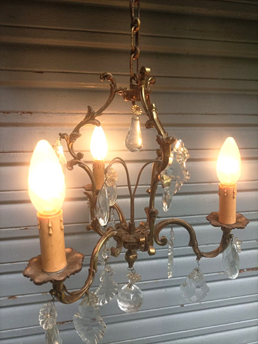 Petit lustre cage bronze et - petit,