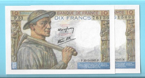 Francs mineur 3 1943 - 10,