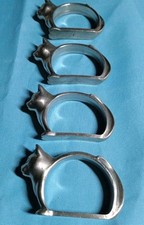 4 Portes-serviette en étain vintage des années 80, motif chat Seagull Canada