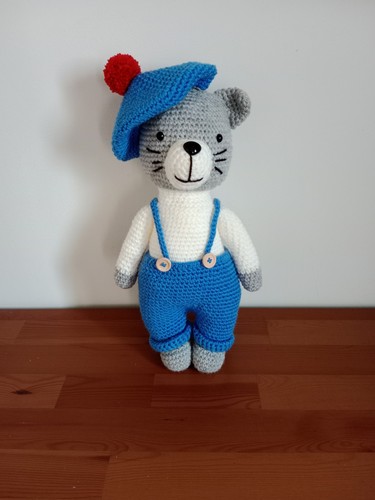 Peluche laine chat - en,