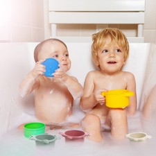  1 ensemble de tasses empilables de bain, jouets de bain pour bébé, jouets de