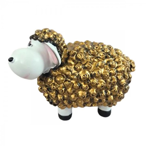 Statue mouton résine doré - statue,