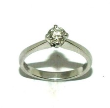 Femmes 950 Platine Solitaire Anneau Fiançailles Diamant, GB Taille K