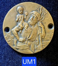 St Christophe Belle Méd. Bronze De Voiture 55 mm 1920/30 Par A. Ernest Révillon 