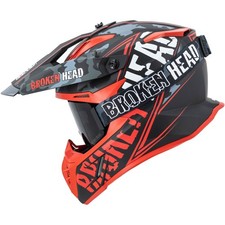 Casque Cross Brisé Squadron Rebelution V3 Rouge + Lunettes MX Regulator Noires