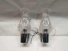 Lot de 2 Appliques italienne chromé verre tulipe années 70