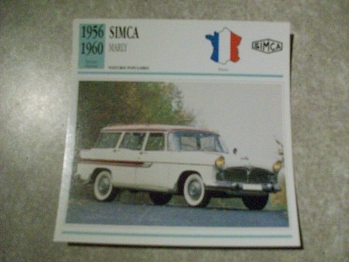 Carte fiche auto simca - fiche, marly