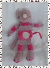 Doudou Peluche Chat Mauve Rose Grelot DPAM Du Pareil Au Même