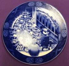 Pre-Owned Nantucket Christmas Plate Blue Child Tree Bear Very Clean 7 1/2 Inch U