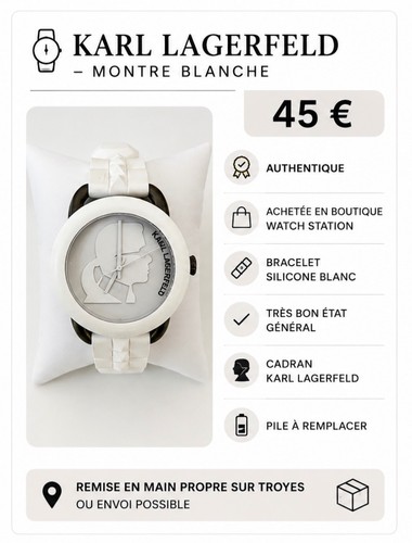 Montre karl lagarfeld blanche - lagarfeld,