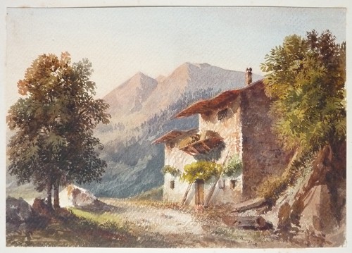 Paysage montagne aquarelle - de,