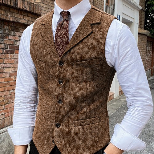 Mens tweed vest western - vest, cowboy