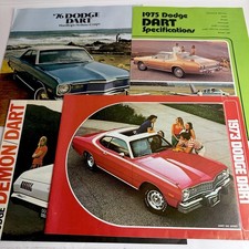DODGE DART / lot de 4 brochures / US 73 76 CND 71 75specs / lightly used cond.