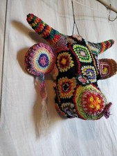 tête de vache papier mâché granny laine création artisanale pièce unique Lina