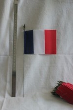 Drapeau fanion vintage français France, hampe métallique, nylon, 26,5cm x 12cm