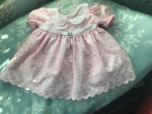 Robe rose broderie anglaise - broderie,