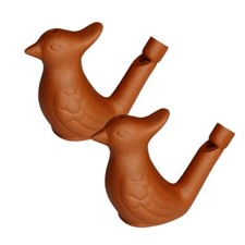 2 pièces sifflet d'eau en argile fait main gazouillis d'oiseau, bon son, joue...