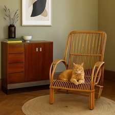 Fauteuil vintage osier - en,
