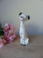Figurine chien dalmatien vintage, Statue céramique années 1970, déco romantique