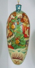 Exclusive Russian Christmas Ornament Hand Painted Tear Drop Shape Decor the tree