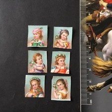 6 Petits CHROMOS Anciens Appel? 1870 1880 Portraits Old Scraps