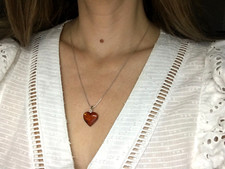 Cadeau PENDENTIF AMBRE COEUR