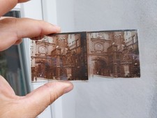 ROUEN PLAQUE STEREOSCOPIQUE ANCIENNE VERS 1900 EN VERRE PHOTO LA GROSSE HORLOGE