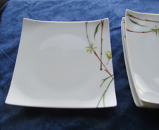 4 assiettes dessert porcelaine limoges Médard de Noblat Oxygène jardin de flore