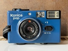 KONICA POP BLEU ARGENTIQUE OBJECTIF HEXANON 36mm F4 ANNÉE 80