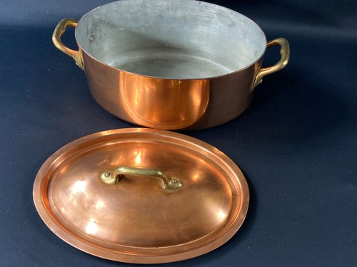 Grande cocotte ovale cuivre