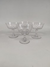 4 Coupes À Champagne En Cristal De Baccarat, Modele Champigny. Vers 1910-1920.