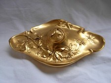 ANTIQUE FRENCH GILT BRONZE  INKWELL,SIGNED,ART NOUVEAU PERIOD.