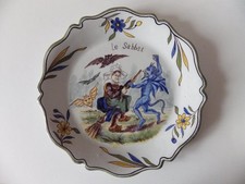 RARE ASSIETTE 19ème LEGENDE BRETONNE PORQUIER QUIMPER MALICORNE ?