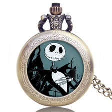 L' ETRANGE NOEL DE MR JACK:MONTRE PENDENTIF DE POCHE RONDE + POCHETTE JACK