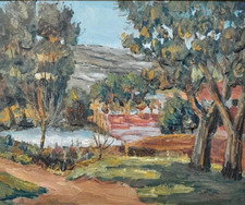 Tableau Ancien Huile Paysage