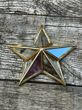 Etoile miroir mural doré patiné à 10 facettes miroirs diam 18 cm