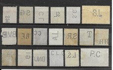 FRANCE : lot de 19 timbres perforés différents indice 1 à 3 (4)