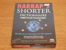 CD ROM DICTIONNAIRE francais ANGLAIS HARRAP'S shorter PC logiciel 305000 mots