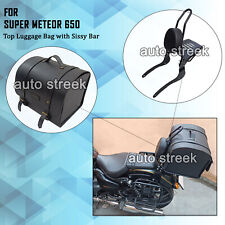 Adapté Pour Royal Enfield Super Meteor 650 " Haut Bagage Cuir Sac Avec Sissy BAR