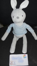 doudou peluche lapin gris pull