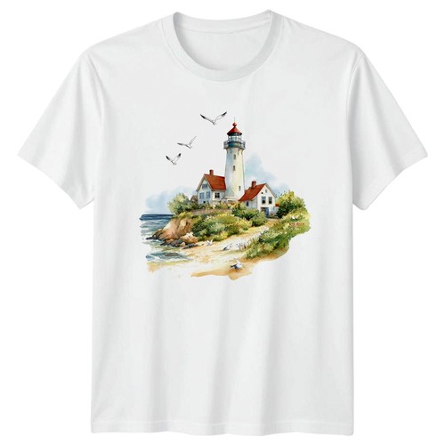 Aquarelle scène phare - , femmes