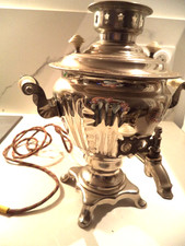  GRAND SAMOVAR ANCIEN THEIERE VERSEUSE METAL ARGENTE XIX ,URSS: Déco ?
